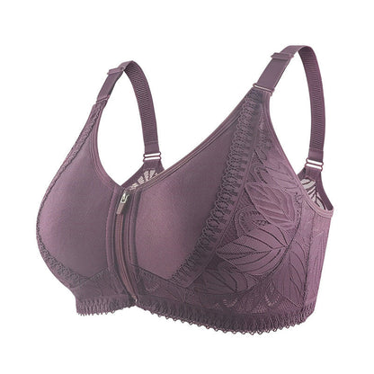 NEW Wireless Zip Front Full Coverage Bra