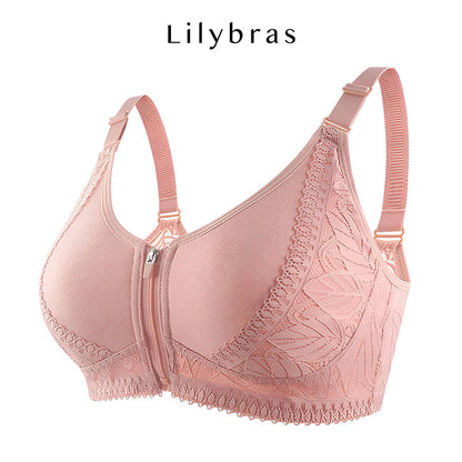 NEW Wireless Zip Front Full Coverage Bra