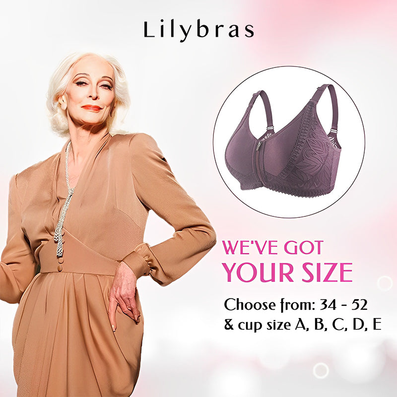 NEW Wireless Zip Front Full Coverage Bra