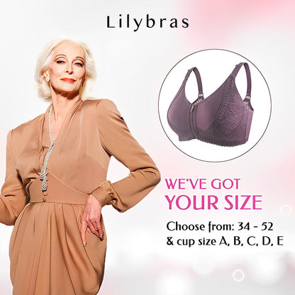 NEW Wireless Zip Front Full Coverage Bra