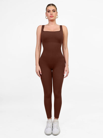 Shapewear Seamless Square Neck Tank Workout Jumpsuit