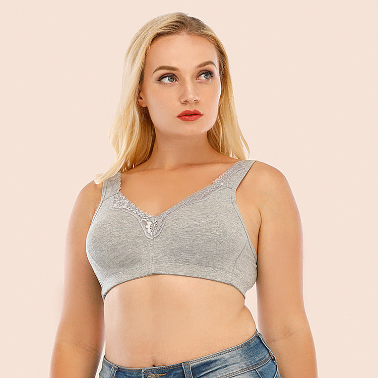 Plus Size Soft Cotton Full Coverage Breathable bra