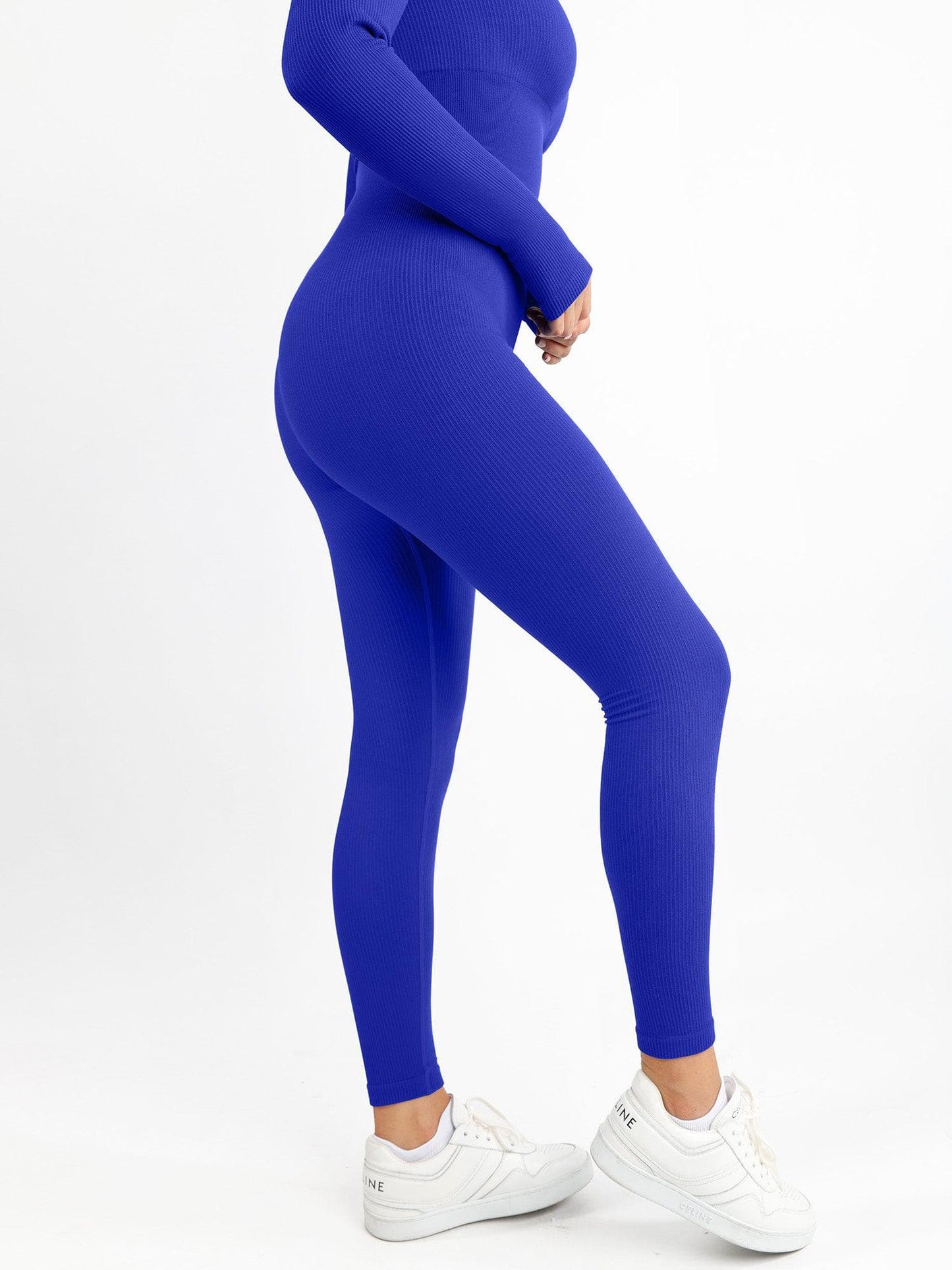 Shapewear Seamless Thumb Hole Long Sleeve Jumpsuit