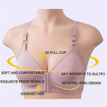 Push Up Thin Cotton Bra with Adjustable Straps -Grey