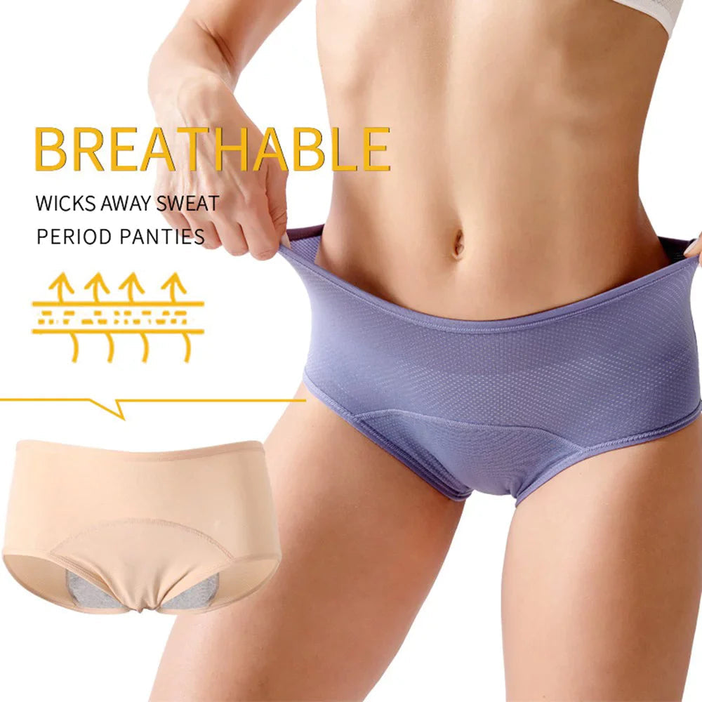 Women High Waist Leak Proof Menstrual Panties Plus Size[5pcs]