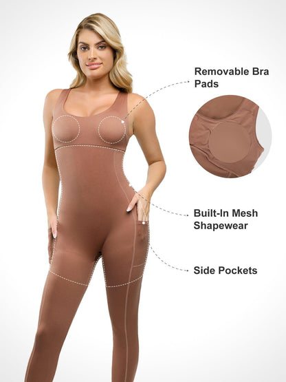 Shapewear U-Neck Thigh Slimming Butt Lift Jumpsuit