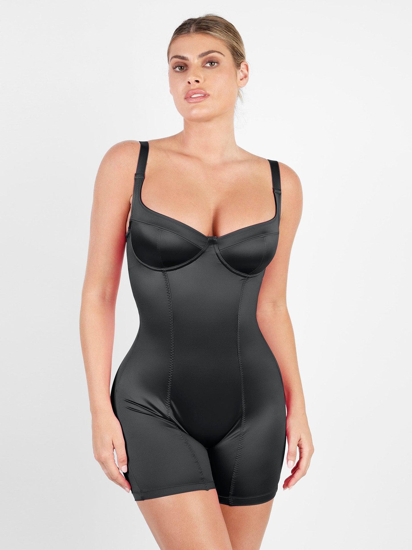 Shapewear Sculpting Shine Mid-Thigh Corset Romper