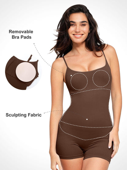 Shapewear Seamless Rib Strappy Romper