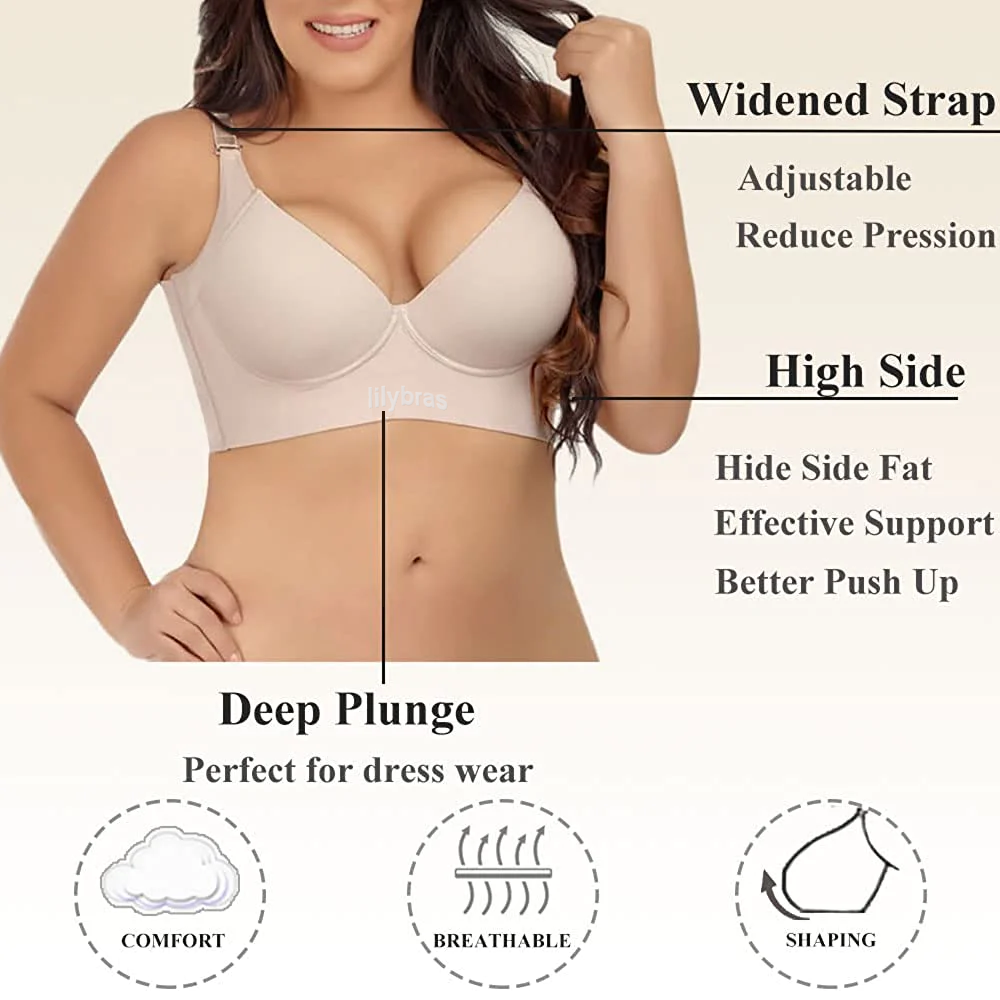 DEEP CUP PUSH UP BRA WITH SHAPEWEAR