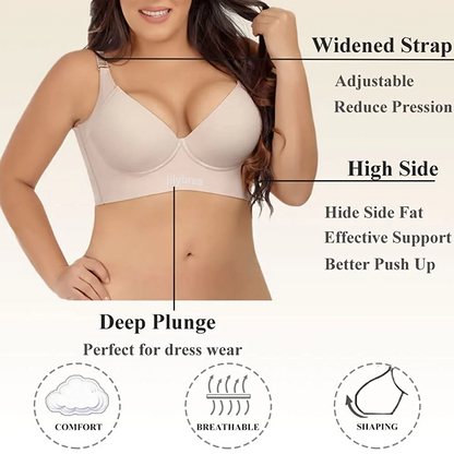 DEEP CUP PUSH UP BRA WITH SHAPEWEAR