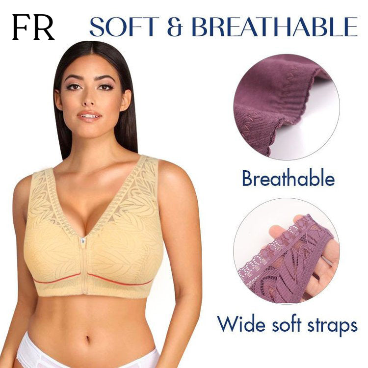 COMFORT LACE WIRELESS FRONT ZIP BRA