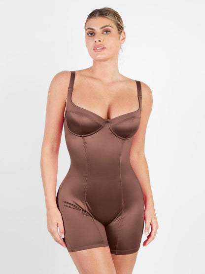 Shapewear Sculpting Shine Mid-Thigh Corset Romper