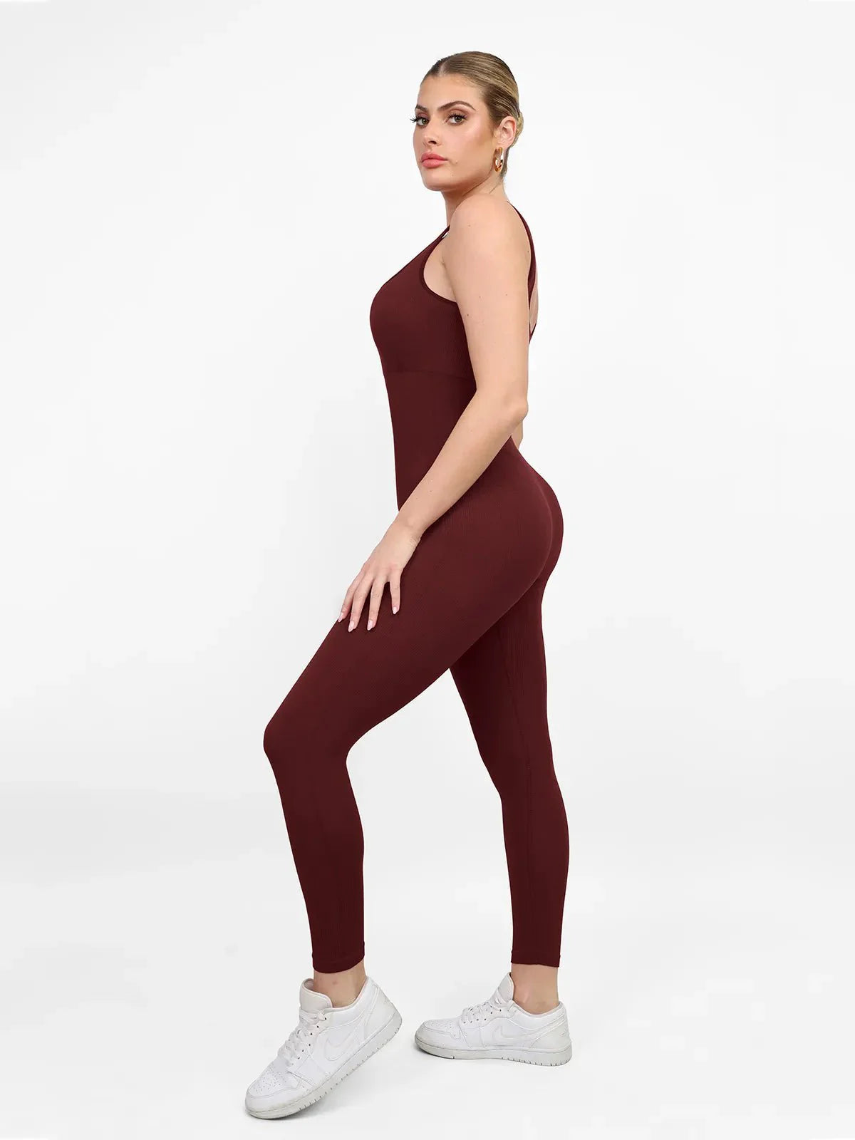 Shapewear Seamless Square Neck Tank Workout Jumpsuit