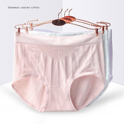 [ 4 PCS ] Seamless Mid-Rise Cotton Panties