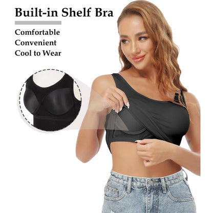 Perfect Cotton Tank Tops with Shelf Bra