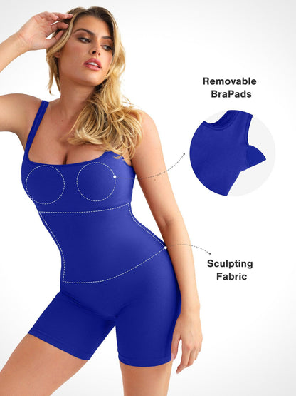 Shapewear Seamless Square Neck Smoothing Sport Romper