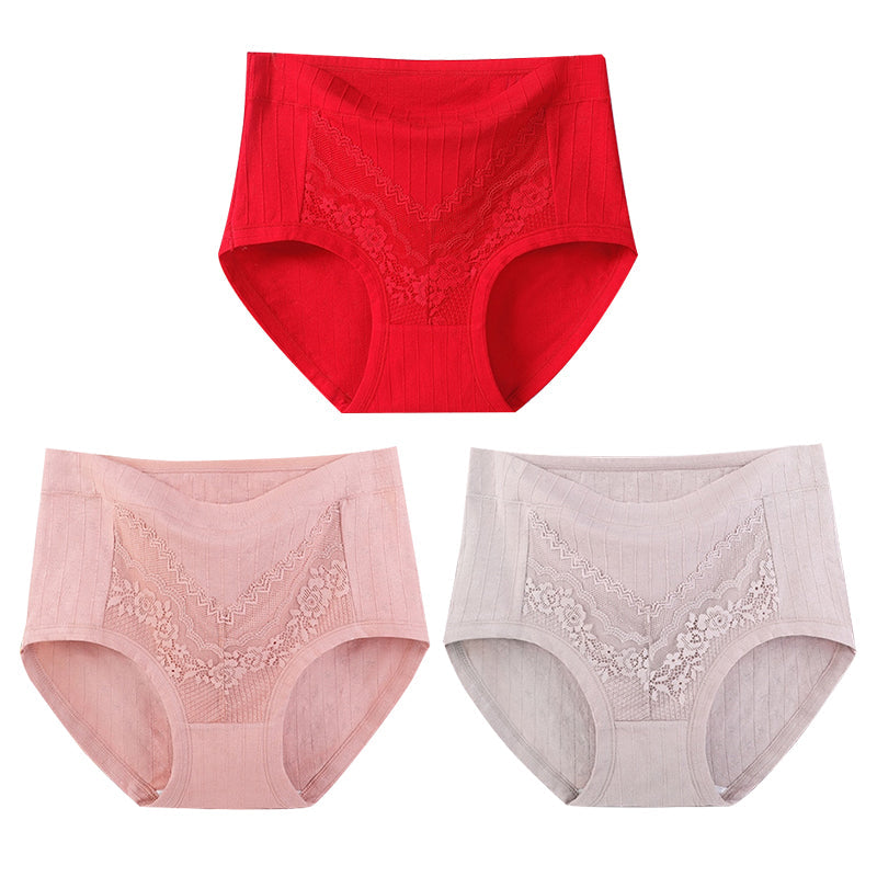 [5 PCS]-2023 Plus Size LeakProof Lace Cotton Panties(XL- 6XL)