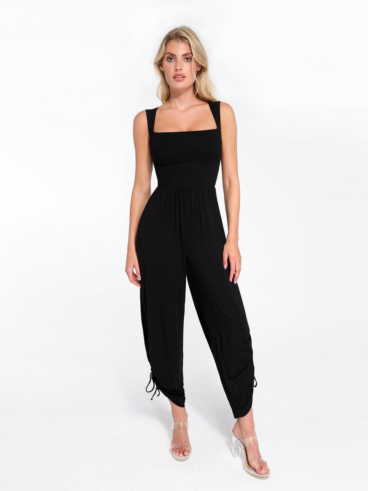 Shapewear Modal Square Neck Tummy Control Wide Leg Jumpsuit