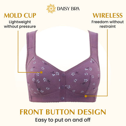 Daisy Bra-Women's Everyday Full Coverage Comfort Front Button Bra(BUY 1 GET 1 FREE)-pink