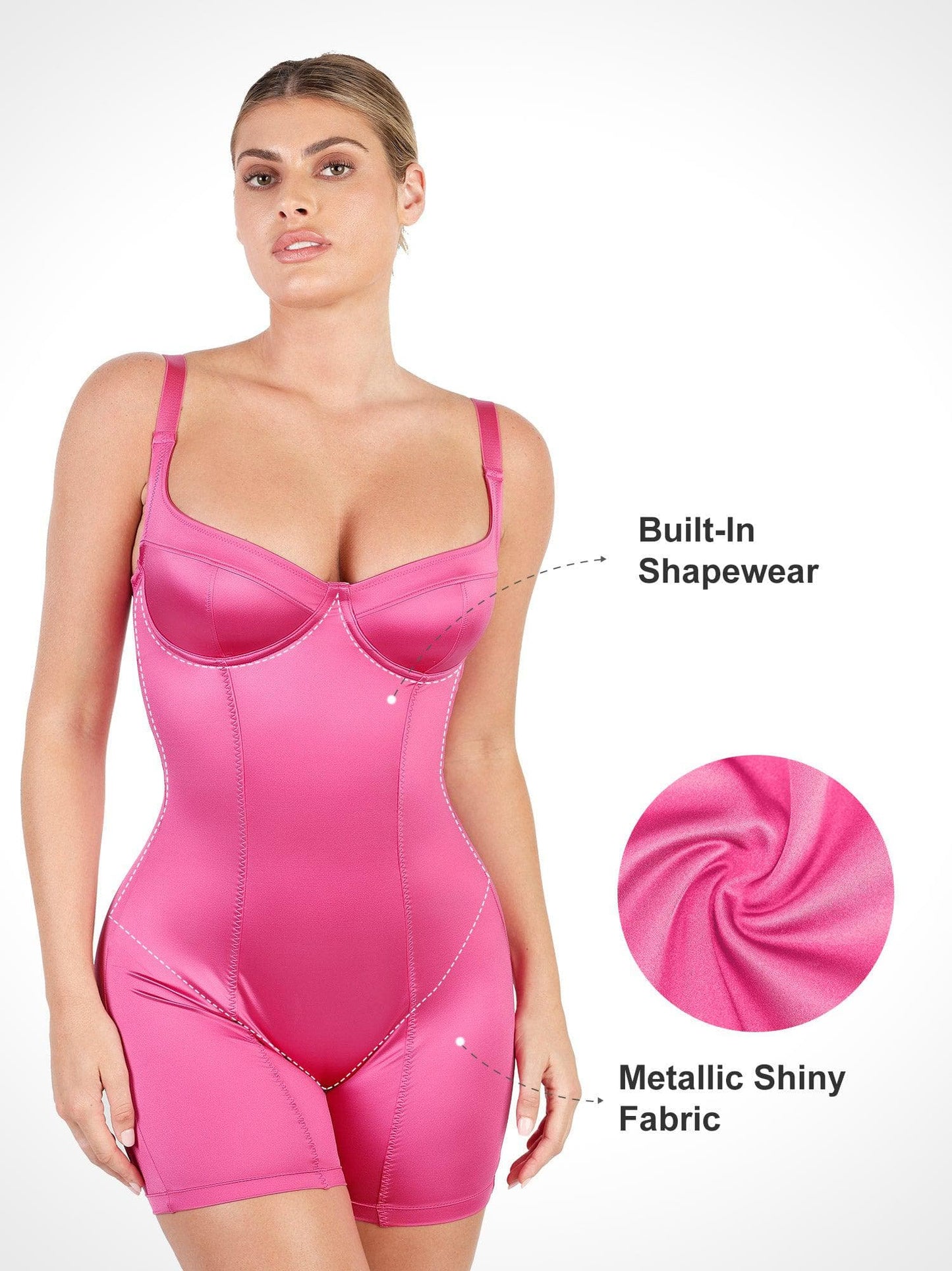 Shapewear Sculpting Shine Mid-Thigh Corset Romper