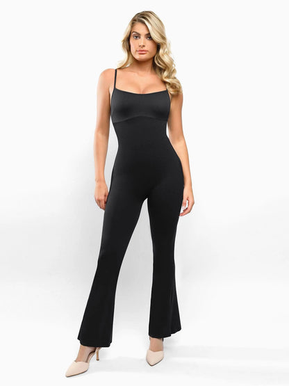 Shapewear Butt Lift Flare Leg Strappy Jumpsuit