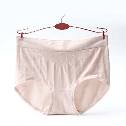 [ 4 PCS ] Seamless Mid-Rise Cotton Panties