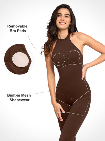 Shapewear Body-Sculpting Halter Neck Jumpsuit