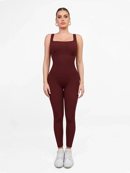 Shapewear Seamless Square Neck Tank Workout Jumpsuit