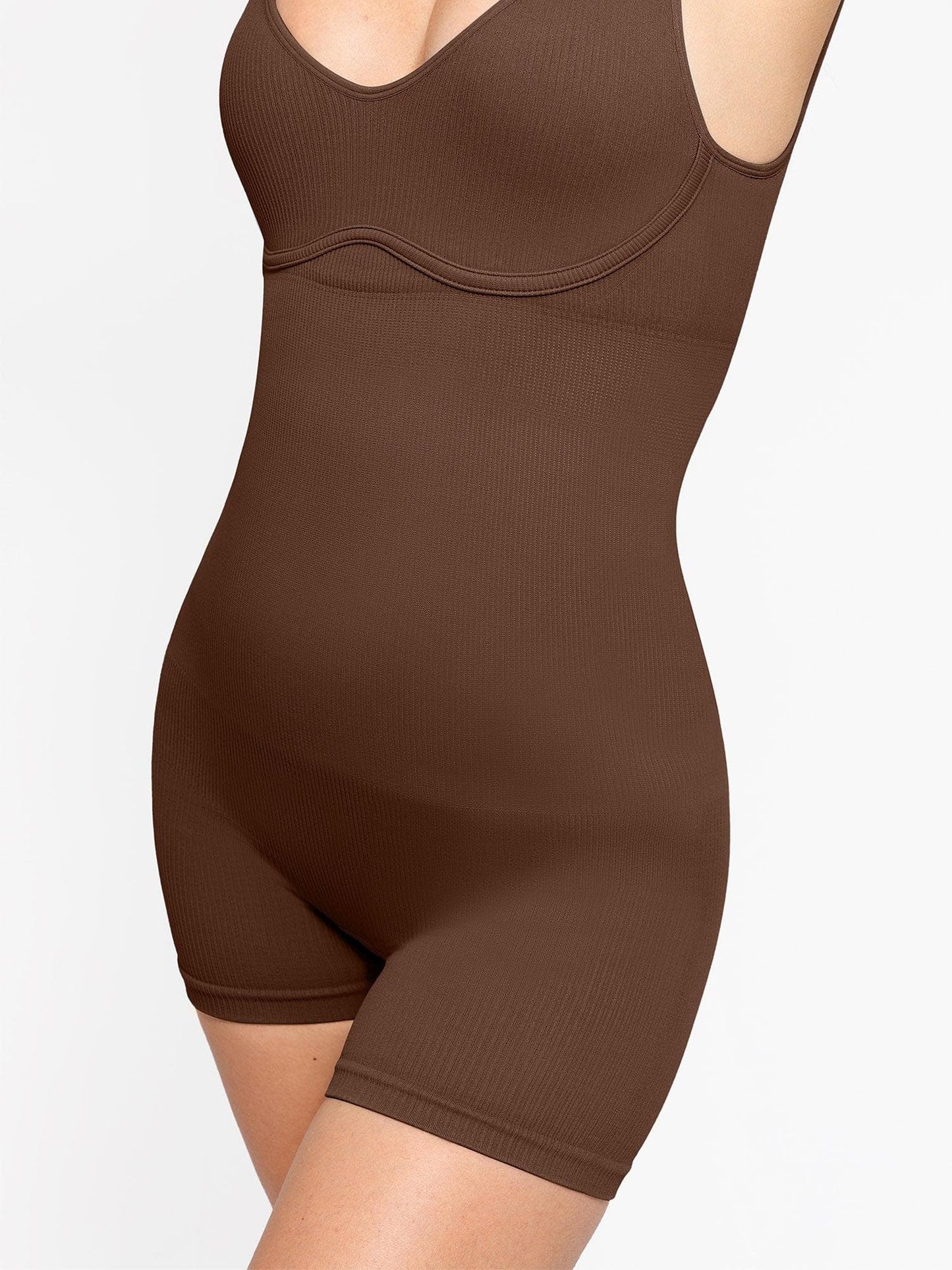 Shapewear Seamless Rib V-Neck Romper