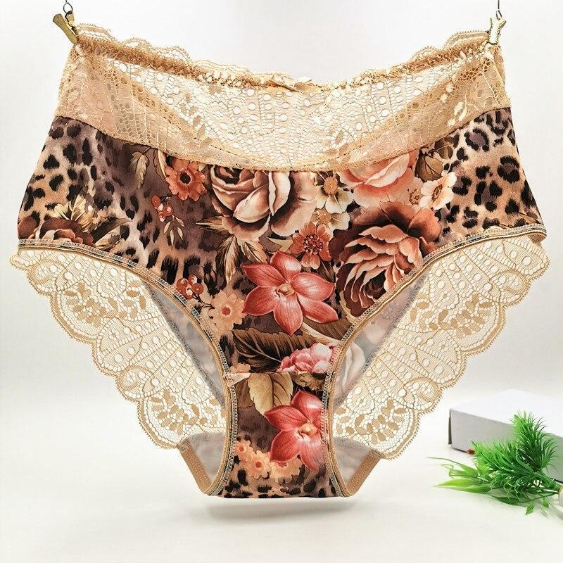 [3 PCS] Luxury Printed Plus Size Cutout Lace Panties