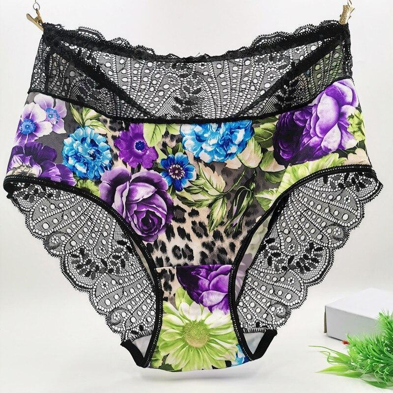 [3 PCS] Luxury Printed Plus Size Cutout Lace Panties