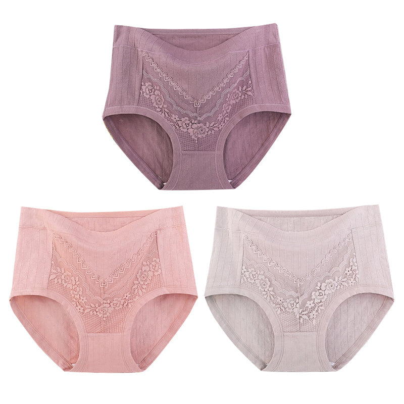 [5 PCS]-2023 Plus Size LeakProof Lace Cotton Panties(XL- 6XL)