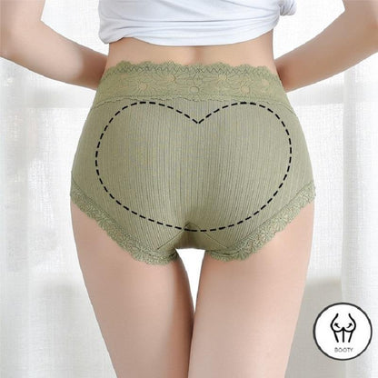 [ 4 PCS ] Sexy Lace Antibacterial Cotton Panties